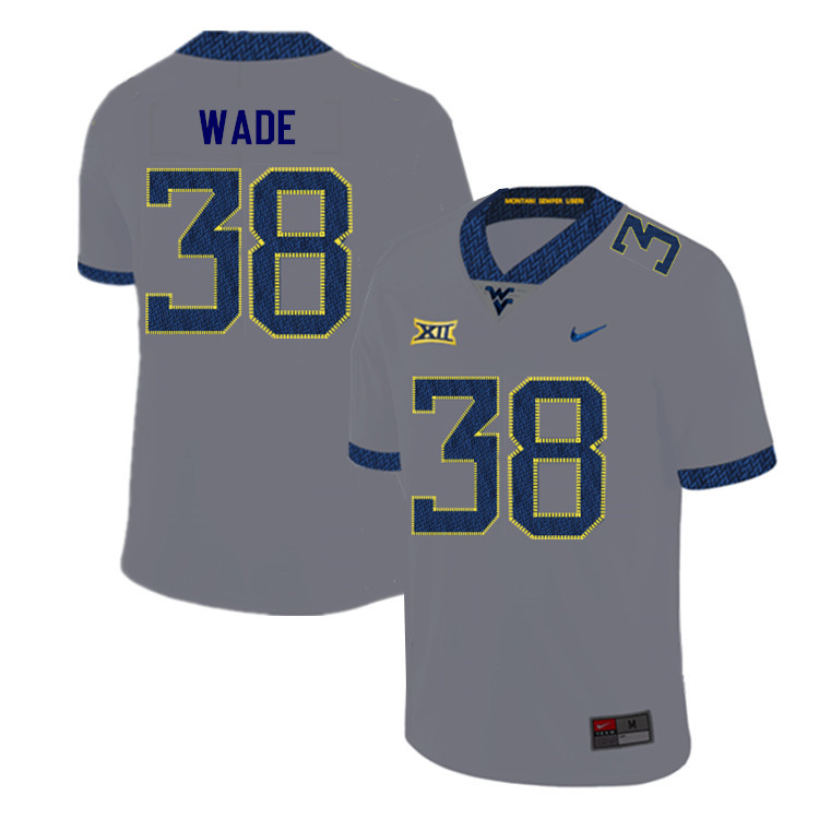 2019 Men #38 Devan Wade West Virginia Mountaineers College Football Jerseys Sale-Gray